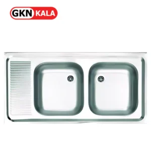 سینک روکار مدل 5.*60*100 دو لگن استیل البرز